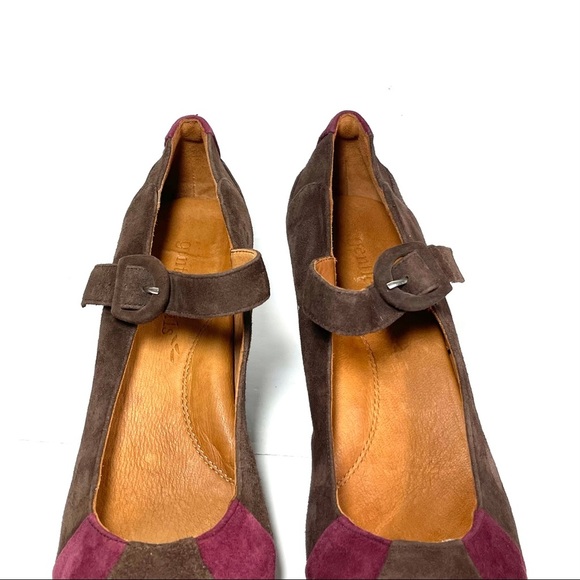 Gentle Souls Women’s Platform Mary Jane Wedge Shoes Brown/Red Suede Size 10M - Picture 7 of 12